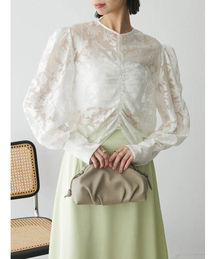 AnriettMusee「花柄オパールシャーリングブラウス」|シャツ・ブラウス|