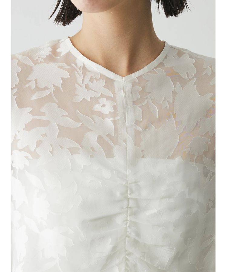 AnriettMusee「花柄オパールシャーリングブラウス」|シャツ・ブラウス|