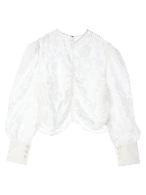 AnriettMusee「花柄オパールシャーリングブラウス」|シャツ・ブラウス|