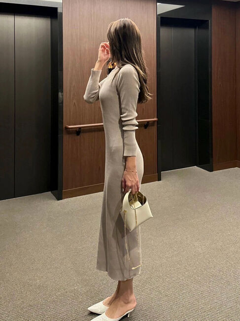 Green Parks「タイトシルエットリブニットワンピース」|ワンピース|