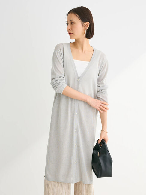 Green Parks「推しニット　ロング丈カーディガン」|カーディガン|Gray Mixture