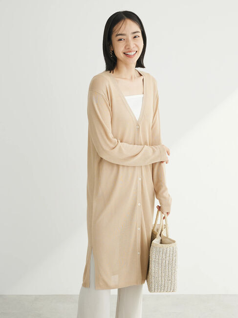 Green Parks「推しニット　ロング丈カーディガン」|カーディガン|Beige