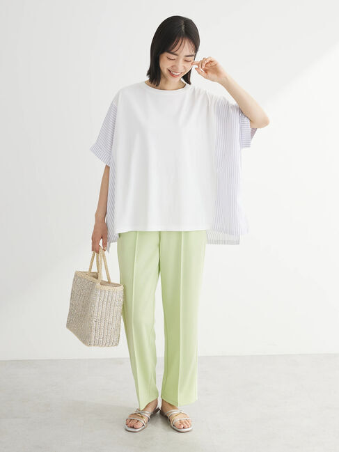 Green Parks「異素材脇切り替えドッキングプルオーバー」|Tシャツ・カットソー|