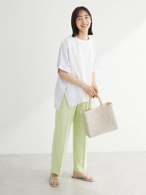 Green Parks「異素材脇切り替えドッキングプルオーバー」|Tシャツ・カットソー|