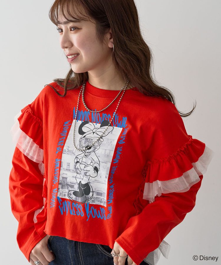 Green Parks「ミッキー＆フレンズ/袖フリルショート丈TEEⅡ」|Tシャツ・カットソー|