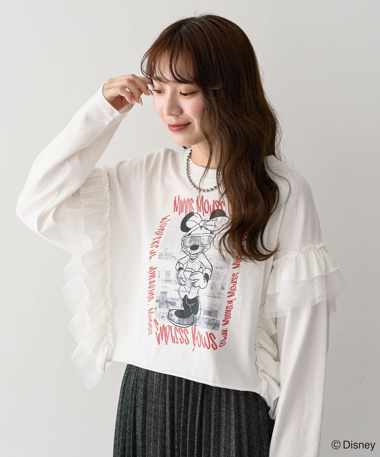 Green Parks「ミッキー＆フレンズ/袖フリルショート丈TEEⅡ」|Tシャツ・カットソー|