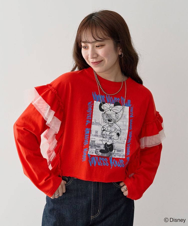 Green Parks「ミッキー＆フレンズ/袖フリルショート丈TEEⅡ」|Tシャツ・カットソー|