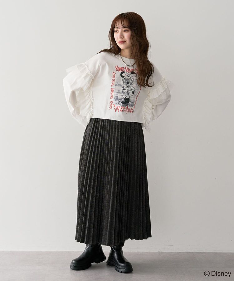 Green Parks「ミッキー＆フレンズ/袖フリルショート丈TEEⅡ」|Tシャツ・カットソー|