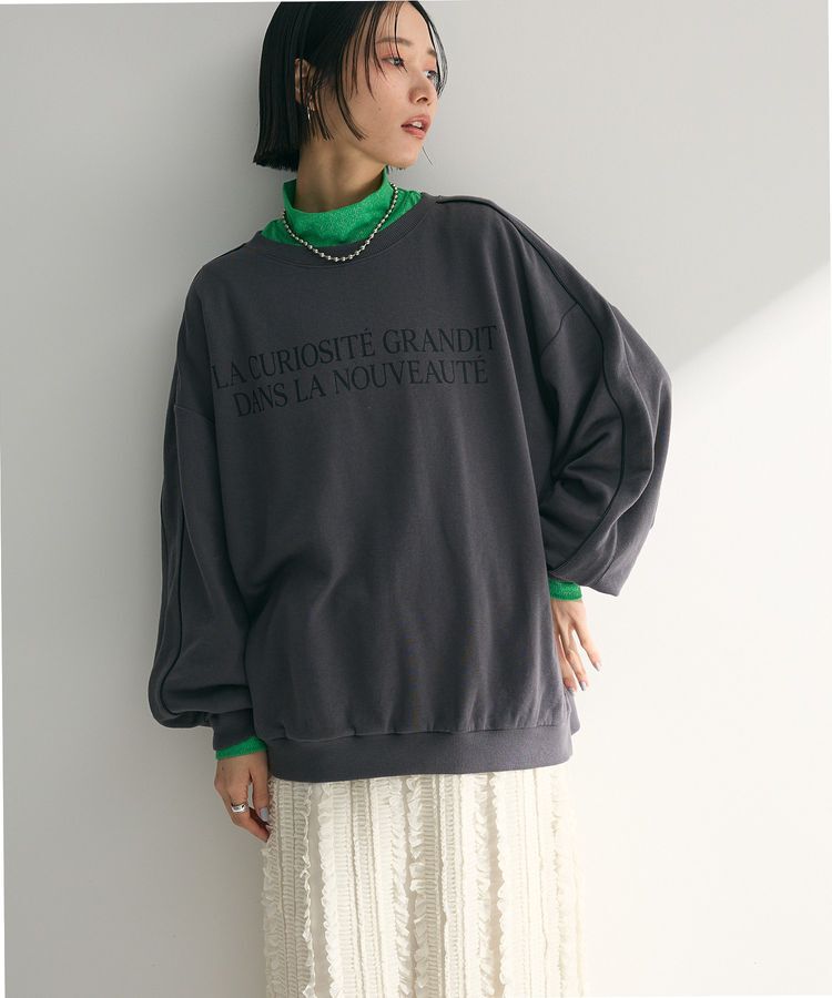 Green Parks「袖パイピングロゴチュニック」|スウェット・ジャージ|