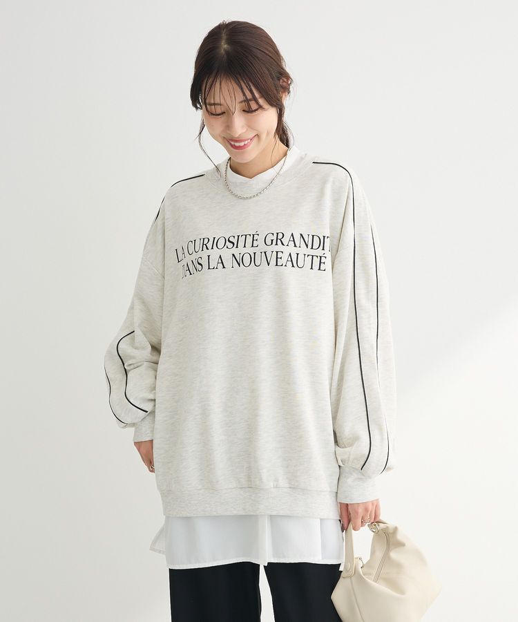 Green Parks「袖パイピングロゴチュニック」|スウェット・ジャージ|