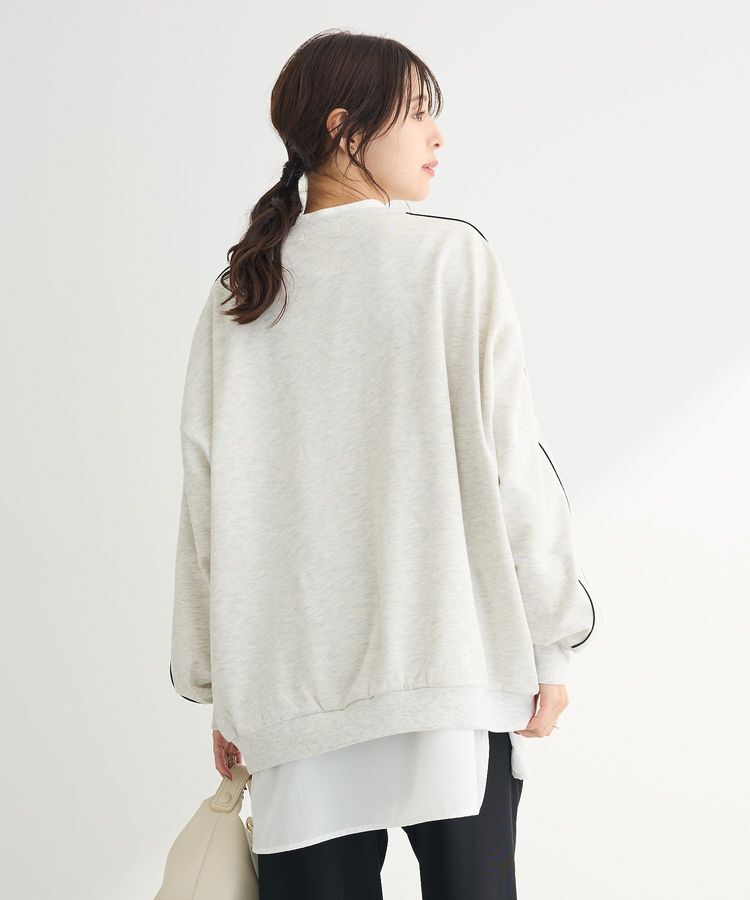 Green Parks「袖パイピングロゴチュニック」|スウェット・ジャージ|