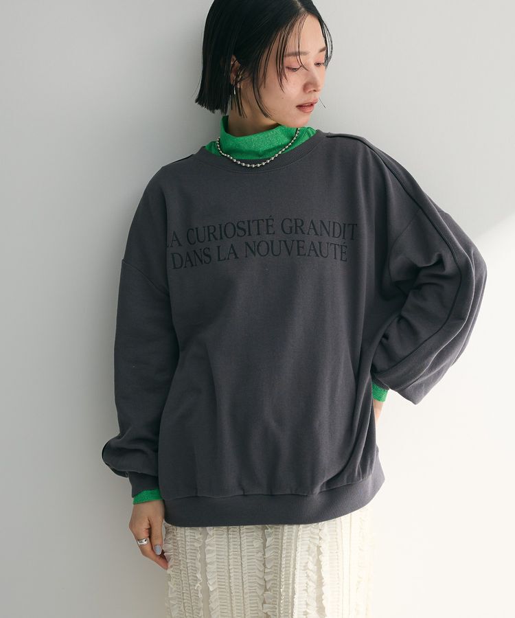 Green Parks「袖パイピングロゴチュニック」|スウェット・ジャージ|Gray