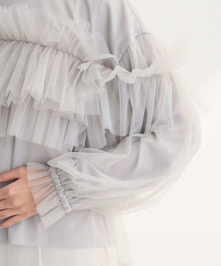 Green Parks「・ELENCARE DUE チュールドッキングブラウス」|シャツ・ブラウス|