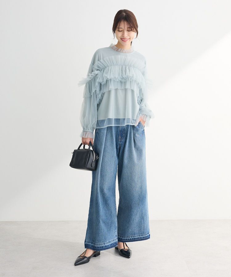 Green Parks「・ELENCARE DUE チュールドッキングブラウス」|シャツ・ブラウス|