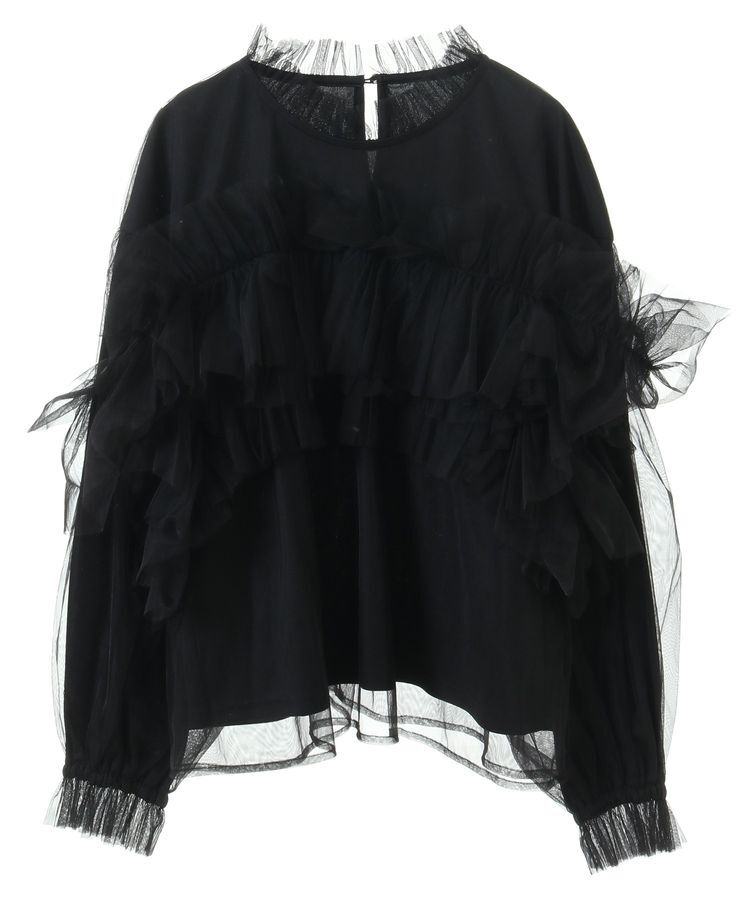 Green Parks「・ELENCARE DUE チュールドッキングブラウス」|シャツ・ブラウス|