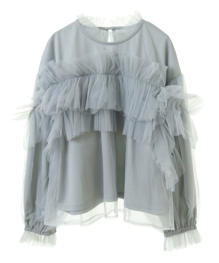 Green Parks「・ELENCARE DUE チュールドッキングブラウス」|シャツ・ブラウス|