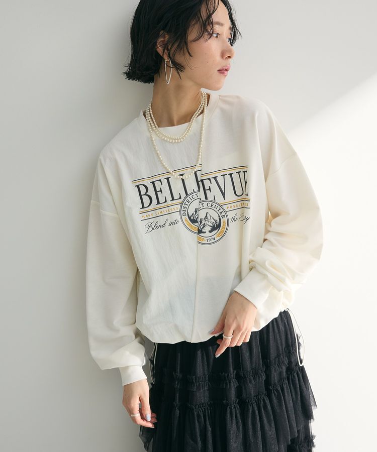 Green Parks「リメイク風ナイロンドッキングプルオーバー」|スウェット・ジャージ|Ecru