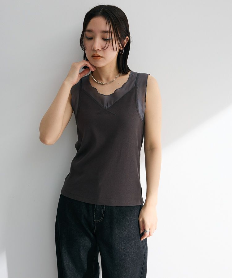 Green Parks「・SUGAR SPOON シアー切替タンクトップ」|インナー|