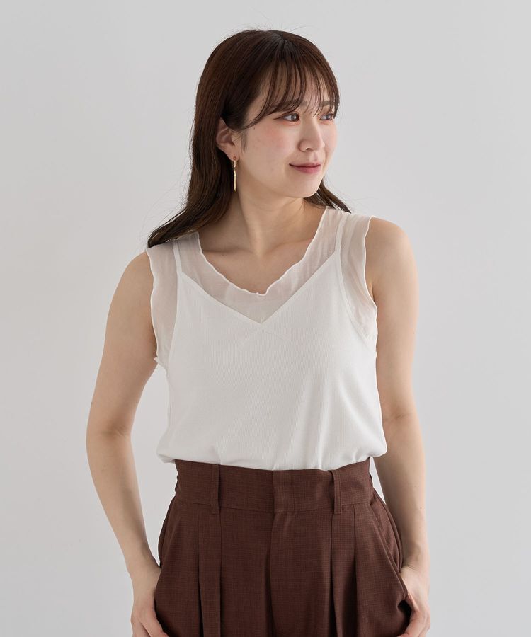 Green Parks「・SUGAR SPOON シアー切替タンクトップ」|インナー|