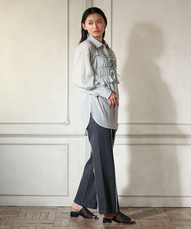 Green Parks「・DOUBLE FLAGS センターフリンジラインデニム」|デニム|