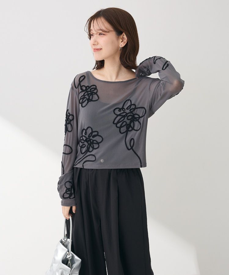 Green Parks「・ELENCARE DUE コード刺繍シアーロンT」|Tシャツ・カットソー|