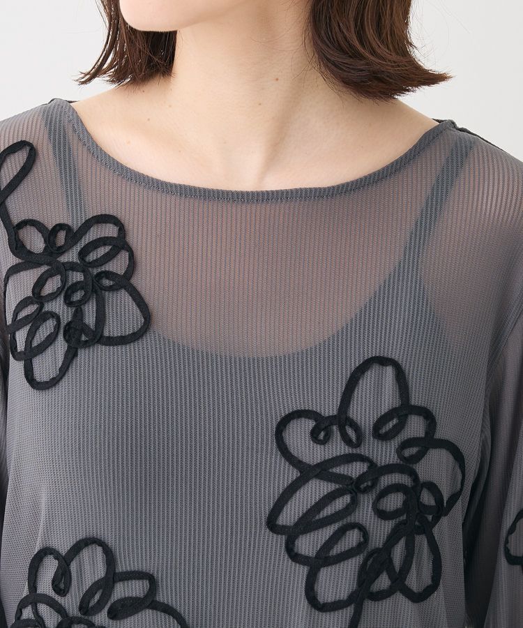 Green Parks「・ELENCARE DUE コード刺繍シアーロンT」|Tシャツ・カットソー|