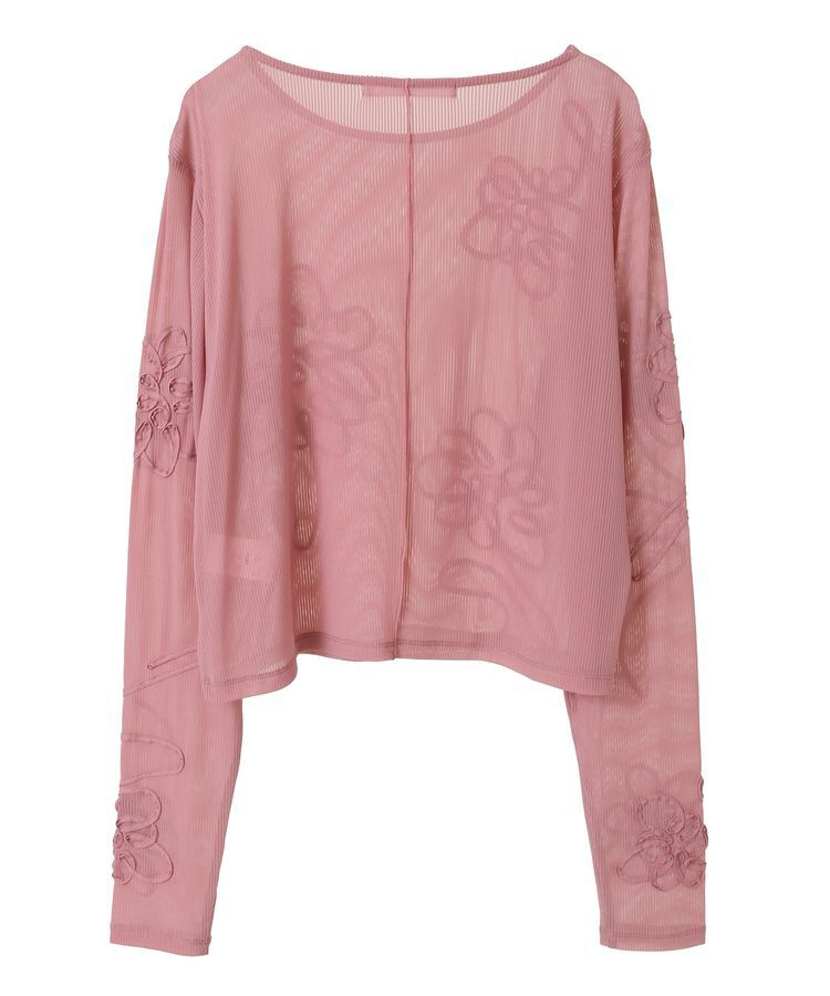 Green Parks「・ELENCARE DUE コード刺繍シアーロンT」|Tシャツ・カットソー|