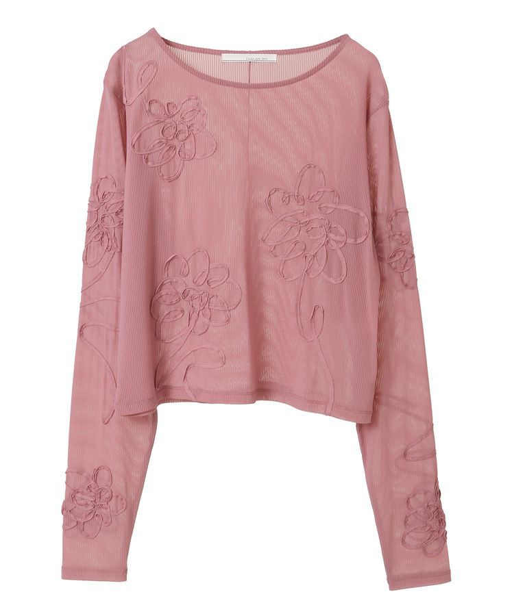 Green Parks「・ELENCARE DUE コード刺繍シアーロンT」|Tシャツ・カットソー|