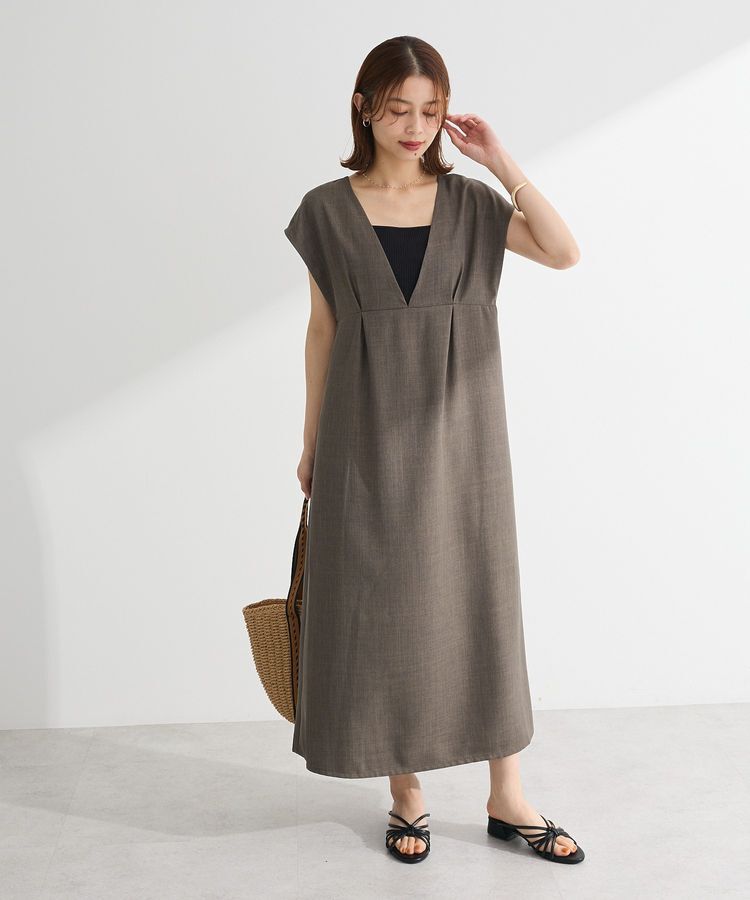 Green Parks「フレンチスリーブレースアップジャンスカ」|ジャンパースカート|