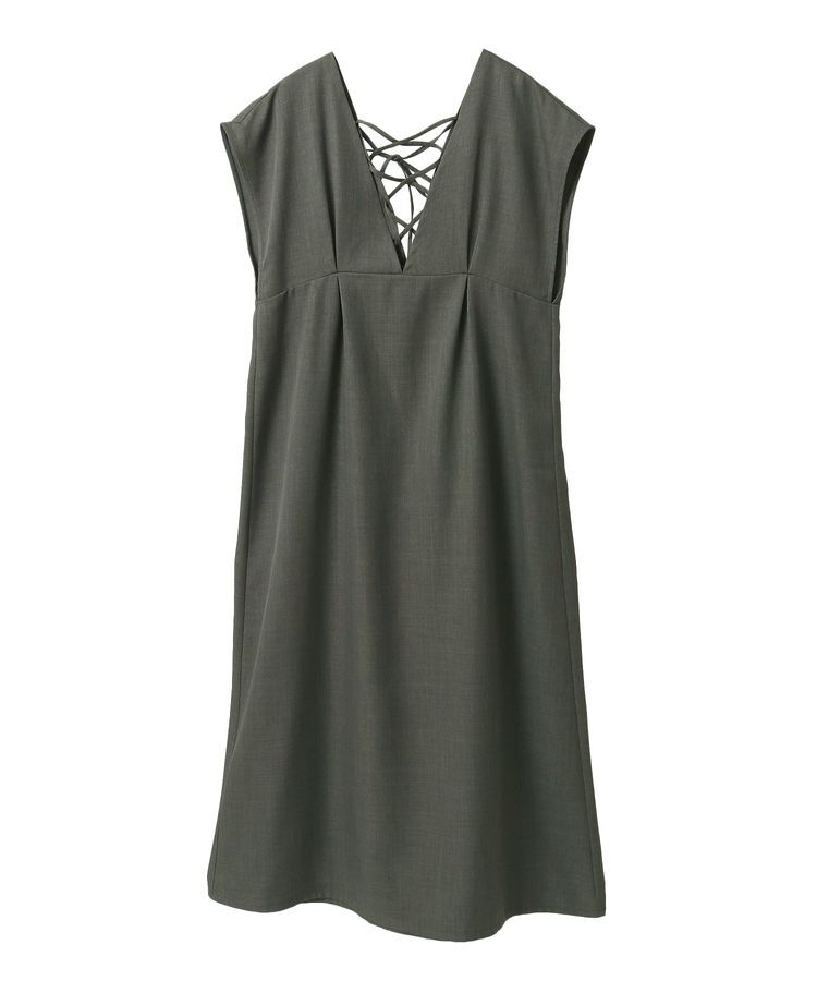 Green Parks「フレンチスリーブレースアップジャンスカ」|ジャンパースカート|