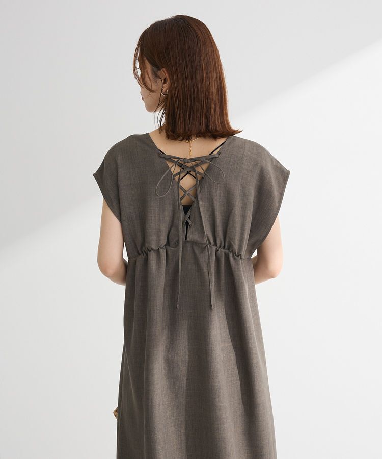 Green Parks「フレンチスリーブレースアップジャンスカ」|ジャンパースカート|