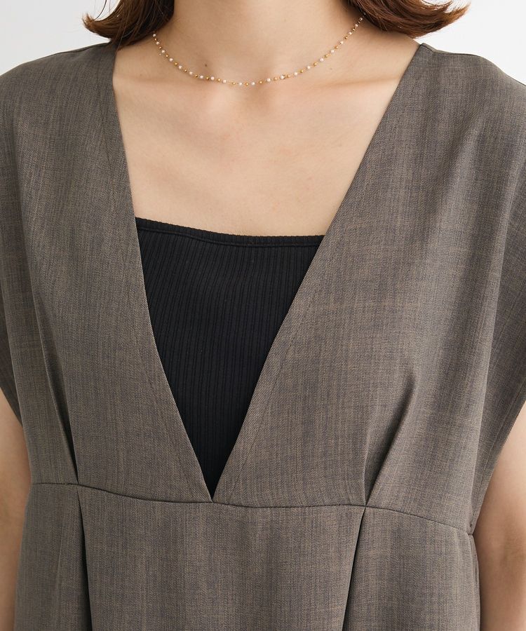 Green Parks「フレンチスリーブレースアップジャンスカ」|ジャンパースカート|