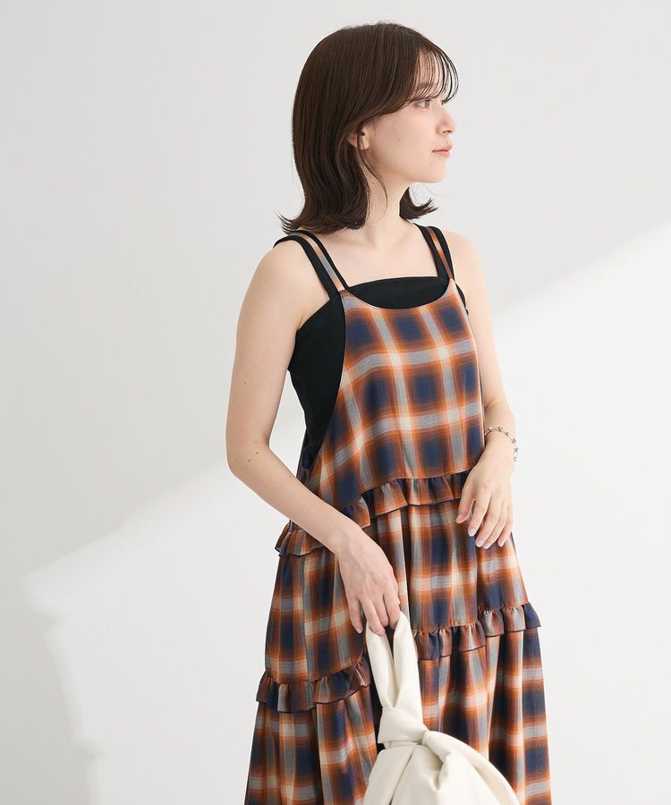 Green Parks「・Petit Fleur オンブレーチェックキャミワンピ」|ワンピース|
