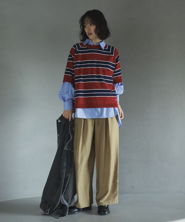 Green Parks「トレーナー風ニットプルオーバー」|ニット・セーター|