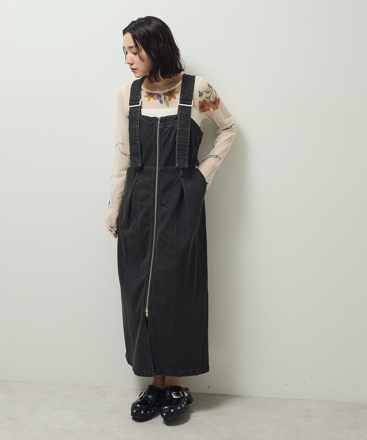 Green Parks「・SUGAR SPOON 2wayデニムジャンスカ」|ジャンパースカート|Black