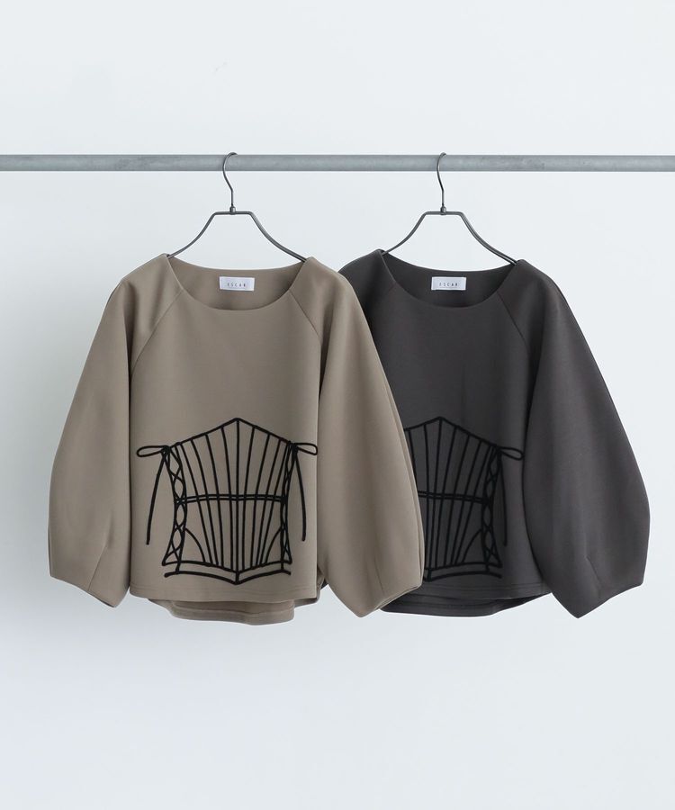 Green Parks「■ESCAR コルセットコード刺繍プルオーバー」|Tシャツ・カットソー|