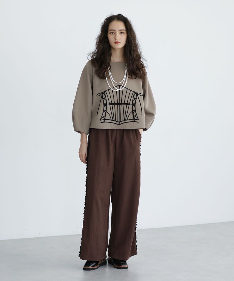 Green Parks「■ESCAR コルセットコード刺繍プルオーバー」|Tシャツ・カットソー|