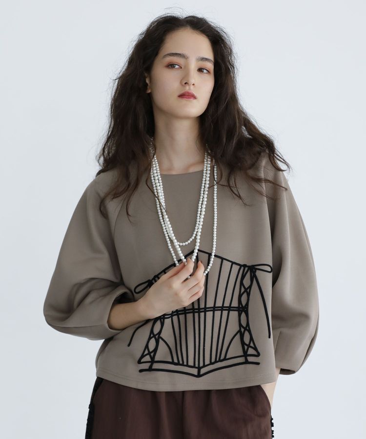 Green Parks「■ESCAR コルセットコード刺繍プルオーバー」|Tシャツ・カットソー|