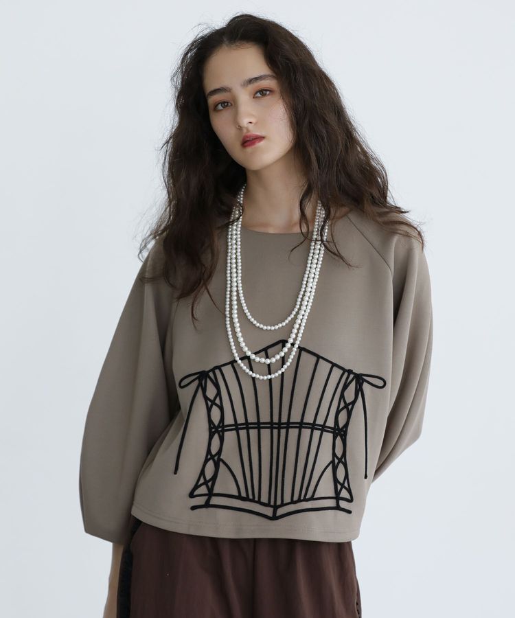 Green Parks「■ESCAR コルセットコード刺繍プルオーバー」|Tシャツ・カットソー|Mocha