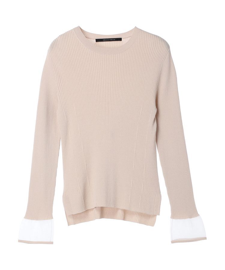 YECCA VECCA「袖口シアーリブニット」|ニット・セーター|