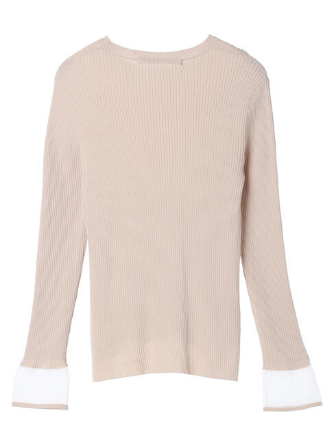 YECCA VECCA「袖口シアーリブニット」|ニット・セーター|