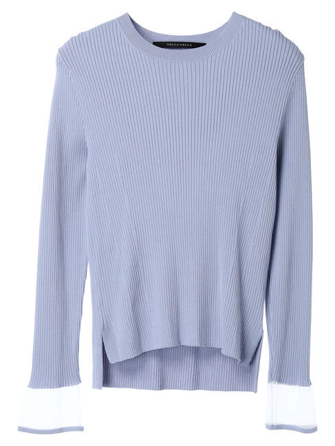 YECCA VECCA「袖口シアーリブニット」|ニット・セーター|