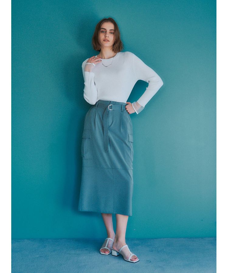 YECCA VECCA「袖口シアーリブニット」|ニット・セーター|