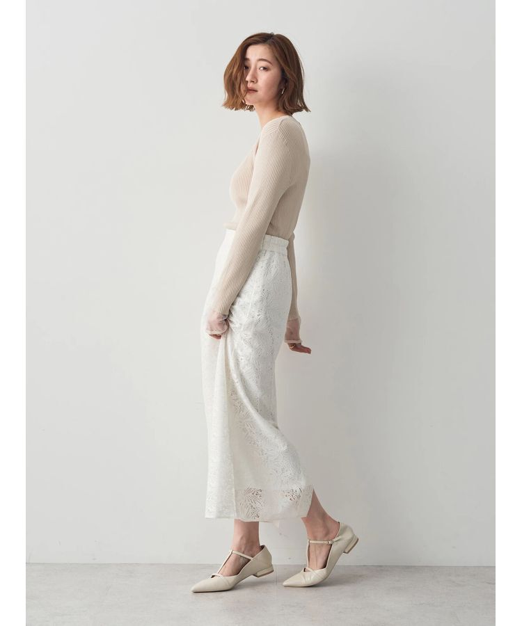 YECCA VECCA「袖口シアーリブニット」|ニット・セーター|