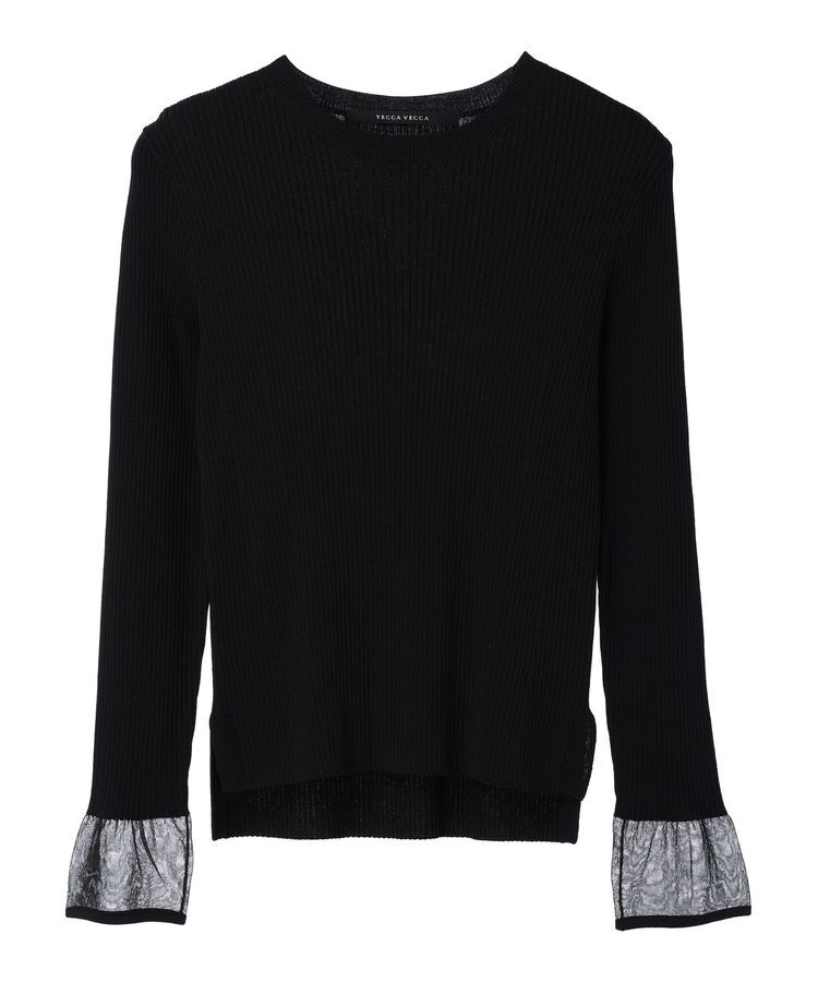 YECCA VECCA「袖口シアーリブニット」|ニット・セーター|