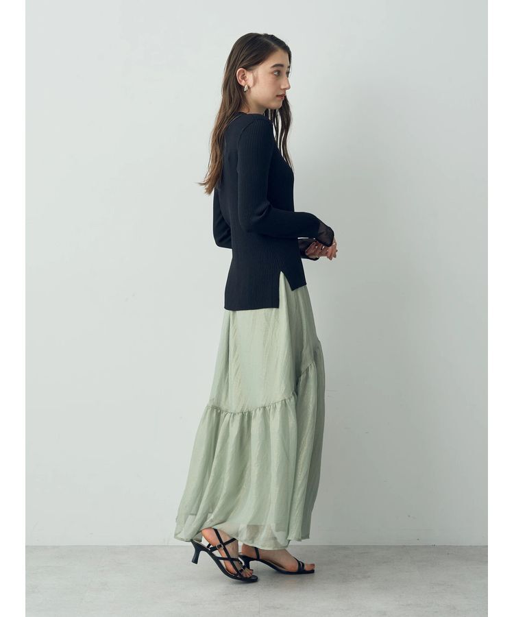 YECCA VECCA「袖口シアーリブニット」|ニット・セーター|