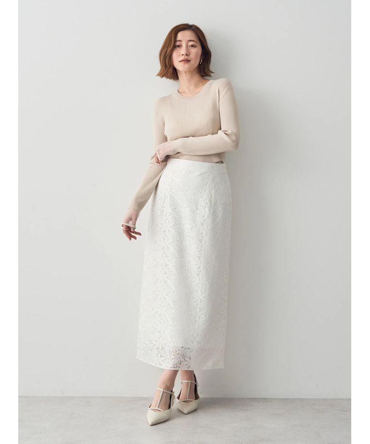 YECCA VECCA「袖口シアーリブニット」|ニット・セーター|