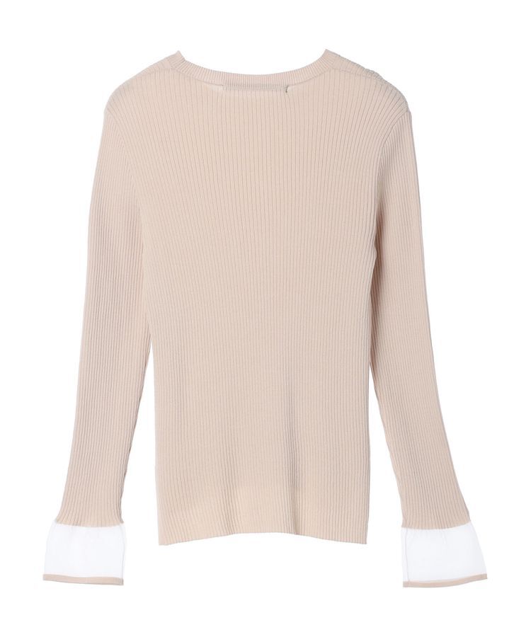 YECCA VECCA「袖口シアーリブニット」|ニット・セーター|