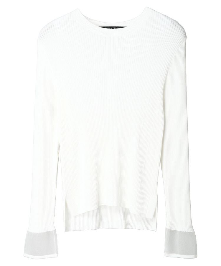 YECCA VECCA「袖口シアーリブニット」|ニット・セーター|