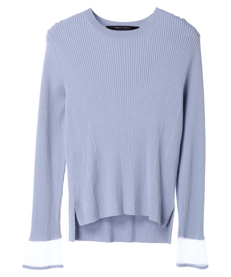 YECCA VECCA「袖口シアーリブニット」|ニット・セーター|